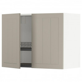IKEA METOD Навісна шафа з сушаркою/2 дверцята, білий/Stensund beige, 80x60 см (694.610.32)