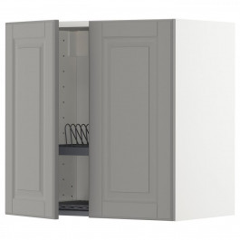 IKEA METOD Навісна шафа з сушаркою/2 дверцята, білий/сірий Bodbyn, 60x60 см (694.584.97)