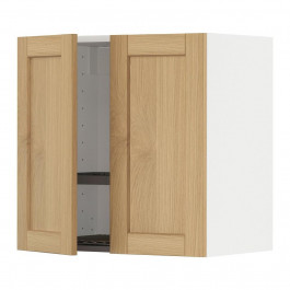 IKEA METOD Навісна шафа з сушаркою/2 дверцята, білий/дуб форсбакка, 60x60 см (795.093.78)