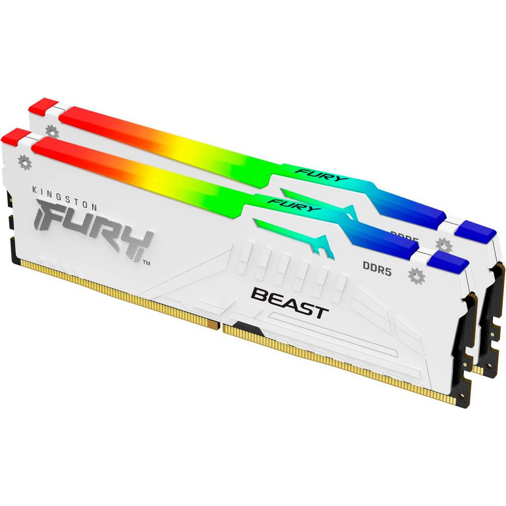 Kingston FURY 64 GB (2x32GB) DDR5 6000 MHz Beast RGB EXPO White (KF560C30BWEAK2-64) - зображення 1