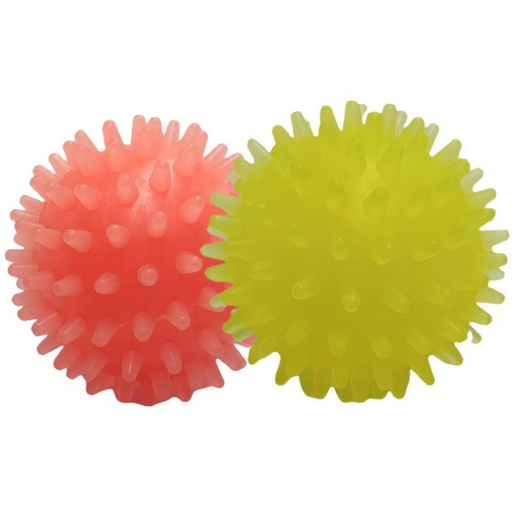 Fox Набір іграшок для собак  М'ячі з шипами, з ароматом ванілі, 4 см, 1 шт., червоний та жовтий (4873690 - зображення 1