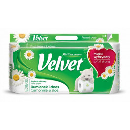 Velvet Туалетний папір  Camomile & Aloe 3 шари 150 відривів 8 рулонів (5901478999030)