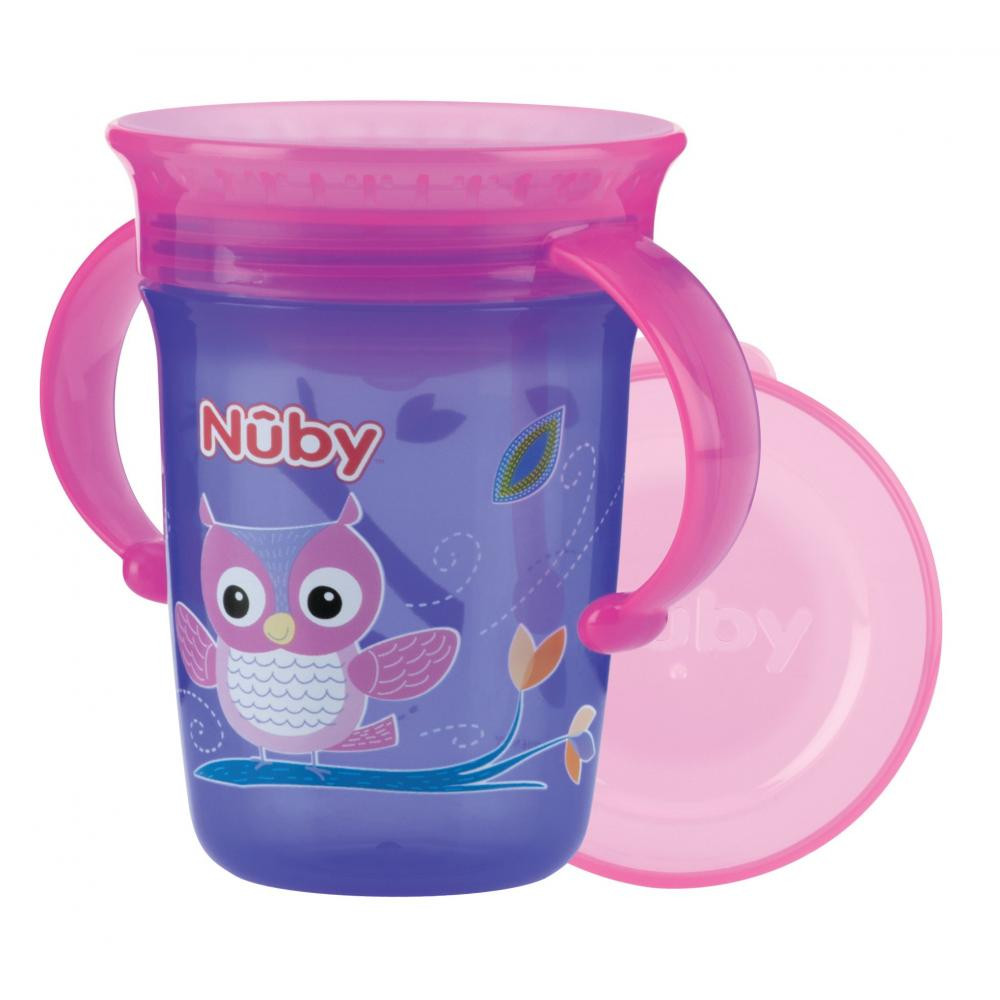 Nuby Чашка непроливайка с ручками и крышкой (NV0414001prpl) - зображення 1