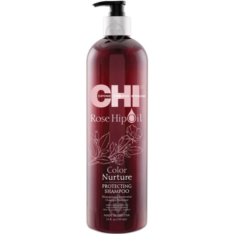 CHI Шампунь с маслом розы и кератином  Rose Hip Oil Shampoo 739мл (633911775783) - зображення 1