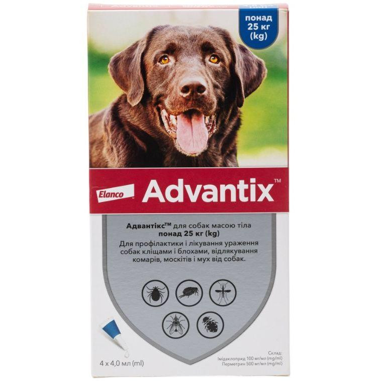 Bayer Advantix для собак от 25 до 40 кг 4 пипетки (4007221047254) - зображення 1