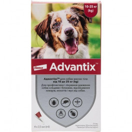 Bayer Advantix Защита от блох и клещей для собак 10-25 кг 4 пипетки (4007221047247)