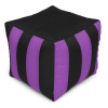 iQmebel Пуф Кубик Полосатий Оксфорд розмір Стандарт+ Чорний + Фіолетовий - зображення 1