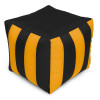 iQmebel Пуф Кубик Полосатий Оксфорд розмір Стандарт+ Чорний + Жовтий - зображення 1