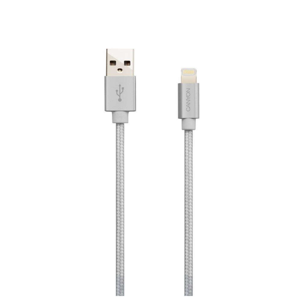 Canyon USB2.0 AM/Apple Lightning White 0.96m (CNS-MFIC3PW) - зображення 1