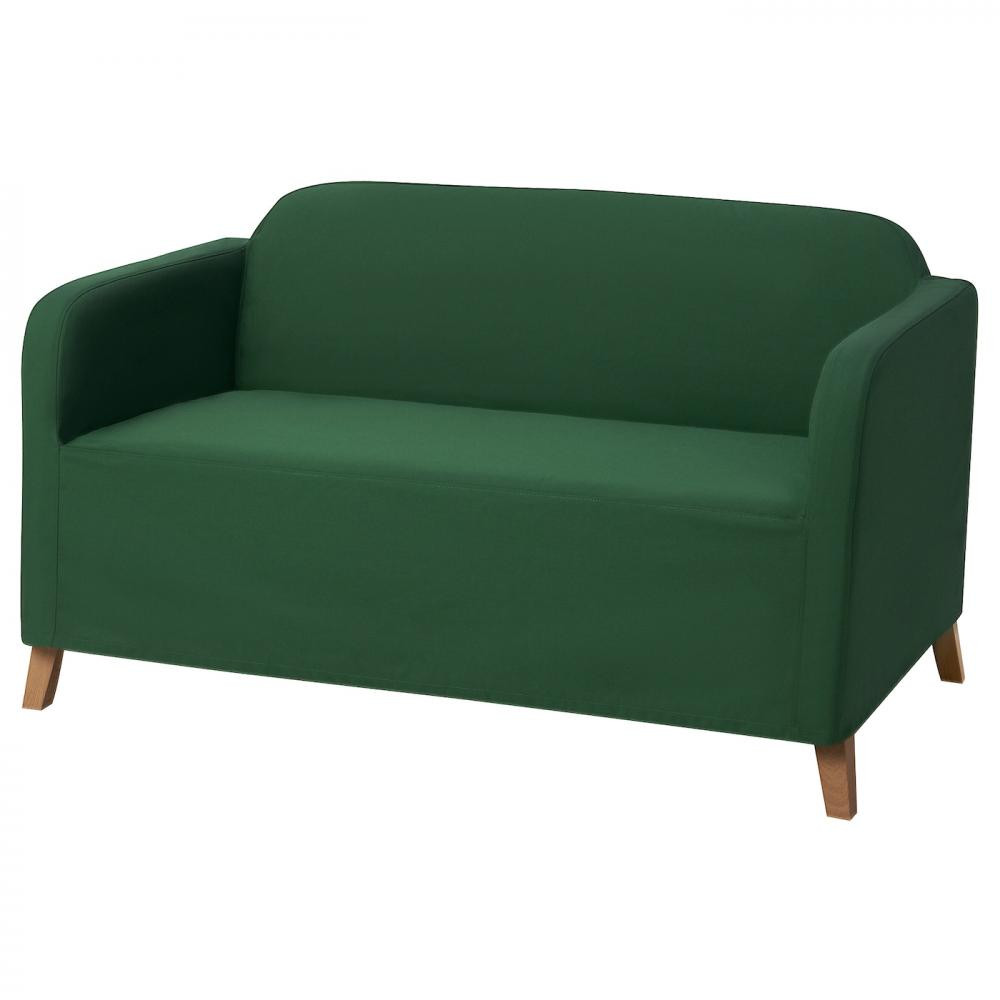 IKEA LINANAS Захисний 2-місний диван Visslecidadar temnoзелений (005.644.00) - зображення 1