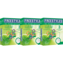 Freestyles Презервативи  Max Pleasure Точкові 3 упаковки по 3 шт (ROZ6400229471)