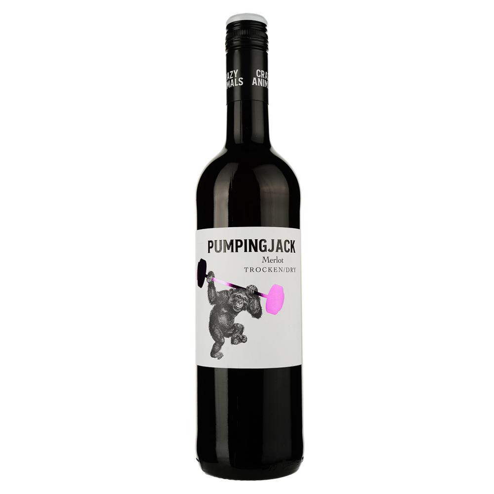 Crazy Animals Вино червоне сухе  Pumping Jack Merlot, 0,75 л (5998623530767) - зображення 1