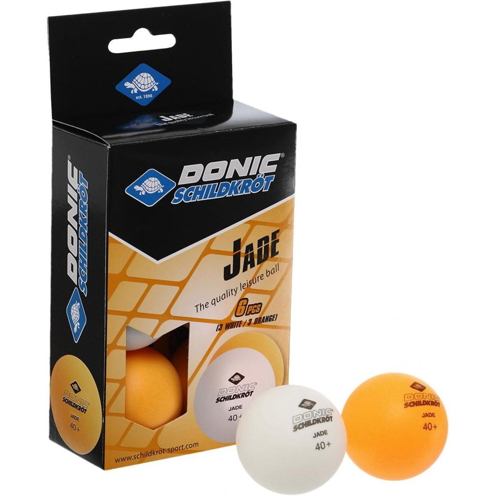 DONIC М'ячі  Jade ball 40+ 6 шт white+orange - зображення 1