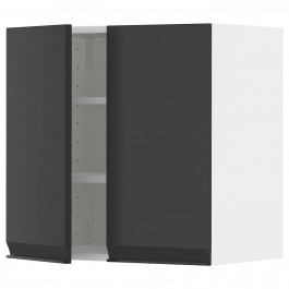 IKEA METOD Навісна шафа з полицями/2 дверцята, білий/Upplov матовий антрацит, 60x60 см (094.938.37)