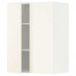 IKEA METOD Навісна шафа з полицями/2 дверцята, білий/Vallstena білий, 60x80 см (495.072.72)