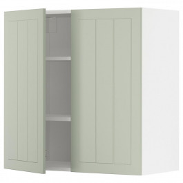 IKEA METOD Навісна шафа з полицями/2 дверцята, білий/Stensund світло-зелений, 80х80 см (294.875.19)
