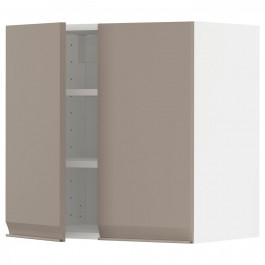 IKEA METOD Навісна шафа з полицями/2 дверцята, білий/Upplov матовий темно-бежевий, 60x60 см (594.922.46)