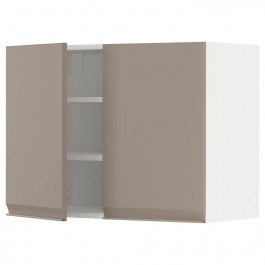 IKEA METOD Навісна шафа з полицями/2 дверцята, білий/Upplov матовий темно-бежевий, 80x60 см (494.920.01)