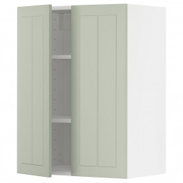 IKEA METOD Навісна шафа з полицями/2 дверцята, білий/Stensund світло-зелений, 60x80 см (994.867.81)