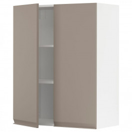 IKEA METOD Навісна шафа з полицями/2 дверцята, білий/Upplov матовий темно-бежевий, 80x100 см (994.924.09)