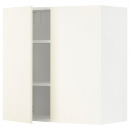 IKEA METOD Навісна шафа з полицями/2 дверцята, білий/Vallstena білий, 80х80 см (395.072.63)