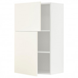 IKEA METOD Навісна шафа з полицями/2 дверцята, білий/Vallstena білий, 60x100 см (695.072.66)