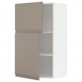 IKEA METOD Навісна шафа з полицями/2 дверцята, білий/Upplov матовий темно-бежевий, 60x100 см (294.922.95)