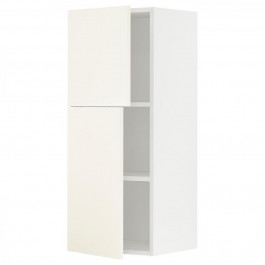IKEA METOD Навісна шафа з полицями/2 дверцята, білий/Vallstena білий, 40x100 см (895.072.65)