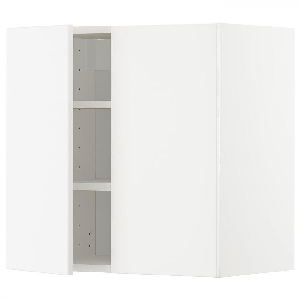 IKEA METOD Навісна шафа з полицями/2 дверцята, білий/Veddinge білий, 60x60 см (094.549.87) - зображення 1