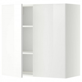 IKEA METOD Навісна шафа з полицями/2 дверцята, білий/Ringhult білий, 80х80 см (594.589.21)
