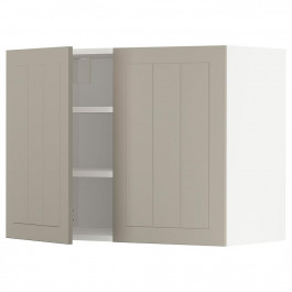 IKEA METOD Навісна шафа з полицями/2 дверцята, білий/Stensund бежевий, 80x60 см (294.597.43)