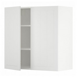 IKEA METOD Навісна шафа з полицями/2 дверцята, білий/Stensund білий, 80х80 см (994.665.04)
