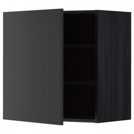 IKEA METOD Навісна шафа з полицями, чорний/Nickebo матовий антрацит, 60x60 см (794.979.12)
