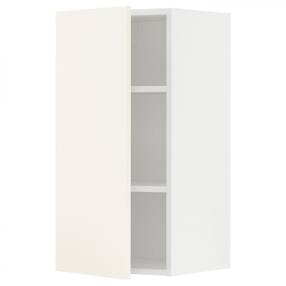 IKEA METOD Навісна шафа з полицями, білий/Вальстена білий, 40х80 см (595.072.57) - зображення 1
