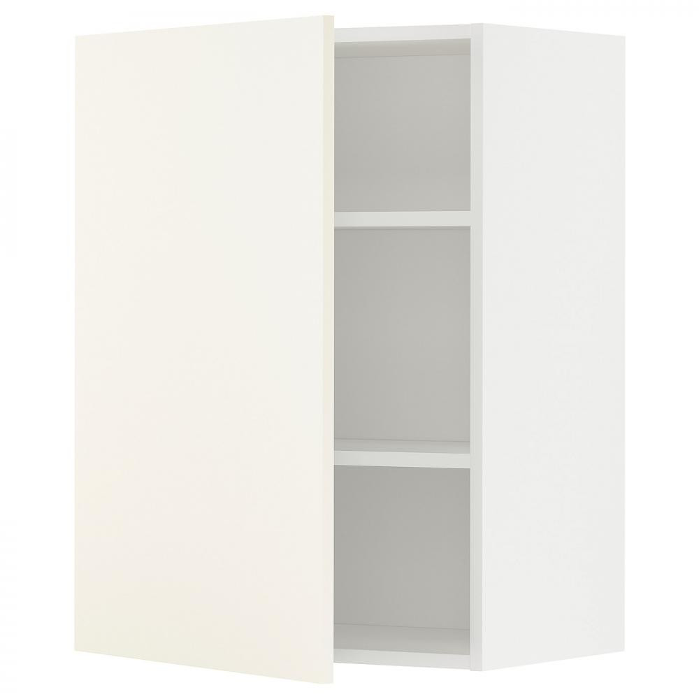 IKEA METOD Навісна шафа з полицями, білий/Вальстена білий, 60x80 см (395.072.58) - зображення 1