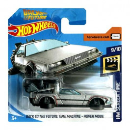 Hot Wheels DeLorean DMC-12 Back to the Future Time Machine - Hover Mode Screen Time FYC50 Silver