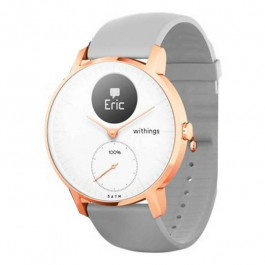 Withings Steel HR 36mm White/Rose Gold with Grey Silicone Band