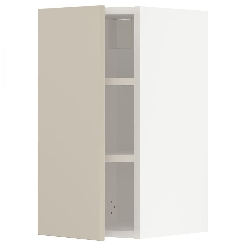 IKEA METOD Навісна шафа з полицями, білий/Хавсторп бежевий, 30х60 см (094.570.66) - зображення 1
