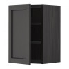IKEA METOD Навісна шафа з полицями, чорна/чорна морилка Lerhyttan, 40x60 см (794.569.97) - зображення 1