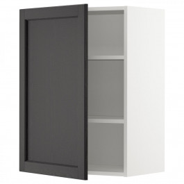 IKEA METOD Навісна шафа з полицями, Лерхітан білий/чорний, 60x80 см (594.644.51)