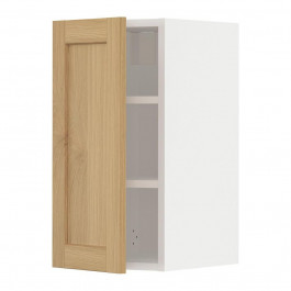 IKEA METOD Навісна шафа з полицями, білий/дуб форсбакка, 30х60 см (195.093.62)