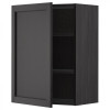 IKEA METOD Навісна шафа з полицями, чорна/чорна морилка Lerhyttan, 60x80 см (994.542.47) - зображення 1