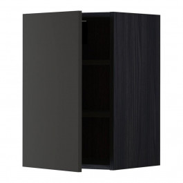 IKEA METOD Навісна шафа з полицями, чорний/Nickebo матовий антрацит, 40x60 см (894.979.64)