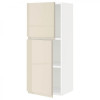 IKEA METOD Навісна шафа з полицями/2 дверцята, білий/Voxtorp глянцевий світло-бежевий, 40x100 см (394.554 - зображення 1
