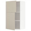 IKEA METOD Навісна шафа з полицями/2 дверцята, білий/Хавсторп бежевий, 60x100 см (894.613.28) - зображення 1