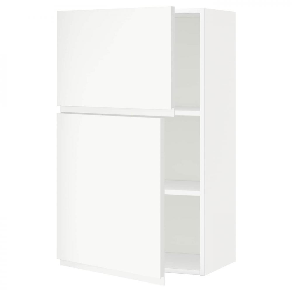 IKEA METOD Навісна шафа з полицями/2 дверцята, білий/Voxtorp матовий білий, 60x100 см (094.697.00) - зображення 1