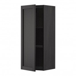 IKEA METOD Навісна шафа з полицями, чорна/чорна морилка Lerhyttan, 40x100 см (294.681.82)