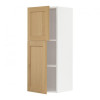 IKEA METOD Навісна шафа з полицями/2 дверцята, білий/дуб форсбакка, 40x100 см (295.093.47) - зображення 1