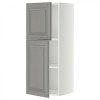 IKEA METOD Навісна шафа з полицями/2 дверцята, білий/сірий Bodbyn, 40x100 см (294.582.39) - зображення 1