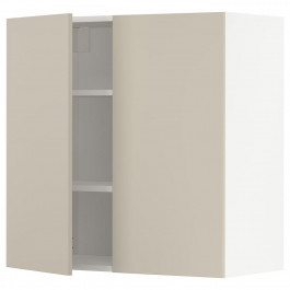 IKEA METOD Навісна шафа з полицями/2 дверцята, білий/Хавсторп бежевий, 80х80 см (794.700.12)